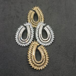 Luxury Teardrop Spiral Earrings – Gold & Silver Brilliance